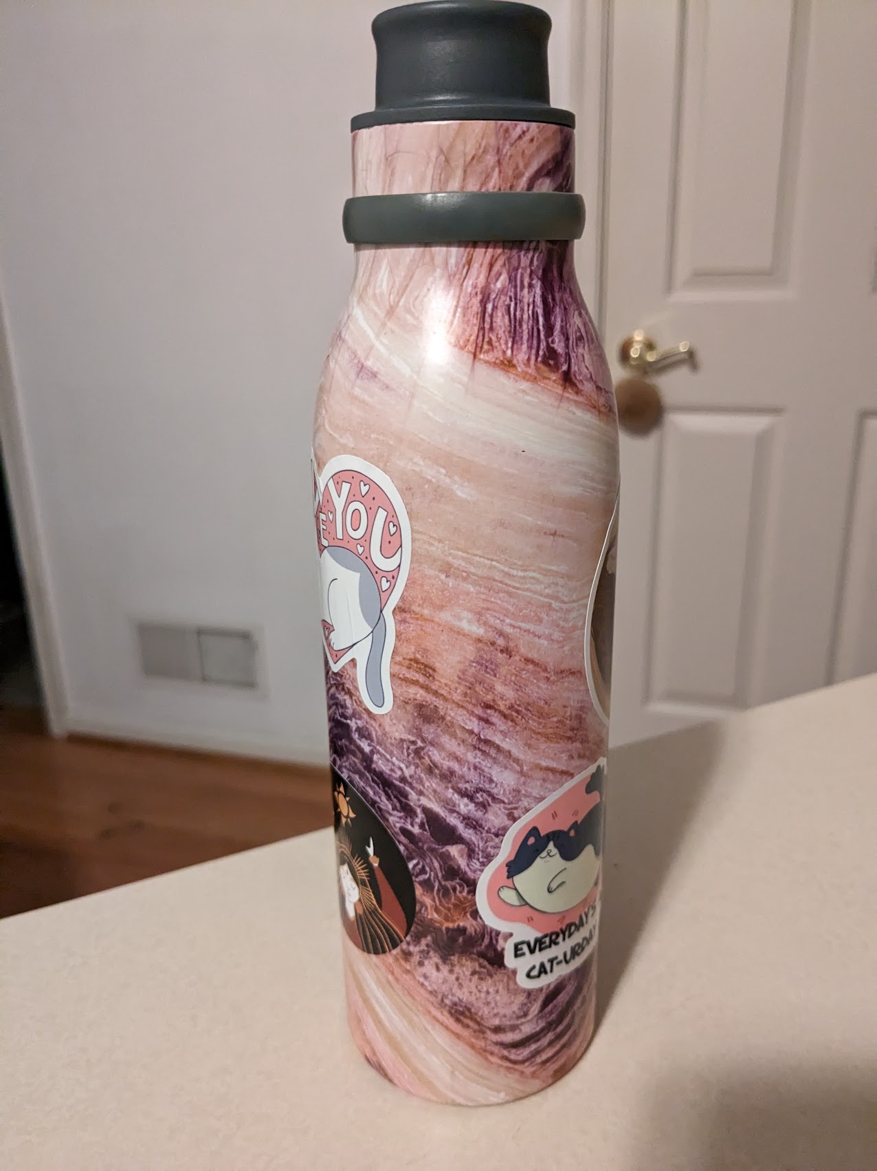 water bottle with stickers