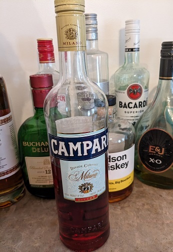 a bottle of Campari