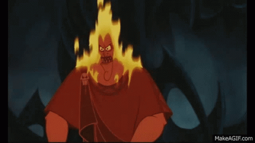 a gif of Hades from Disney's Hercules film exploding in rage