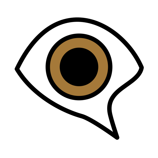 this emoji is literally an eye in a speech bubble, don't ask me, I don't know either